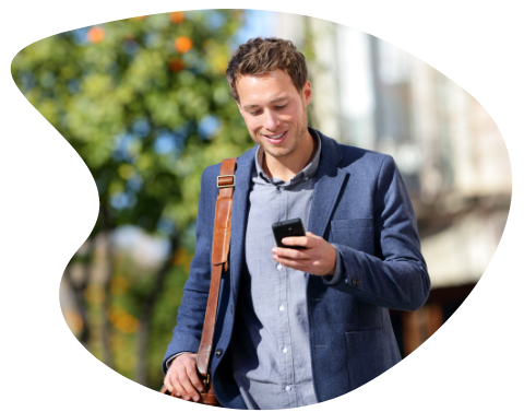 A man looking at his phone