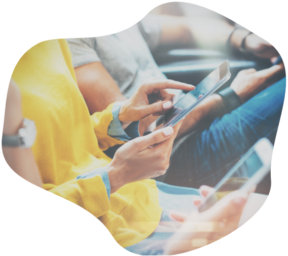 A woman browsing her phone